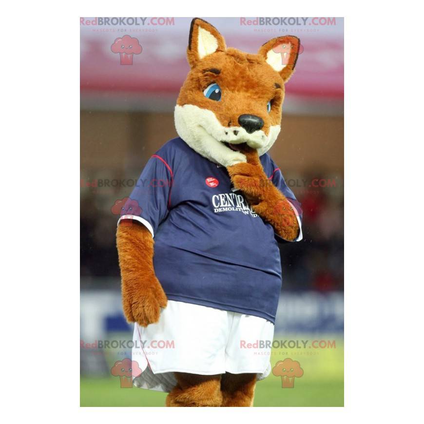 Orange und weißer Fuchs Maskottchen in Sportbekleidung - Orange und weißer Fuchs Maskottchen in Sportbekleidung -