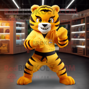  Gul Tiger maskot kostym...