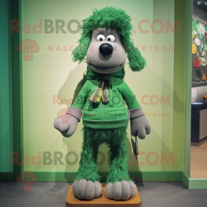 Green Shepard'S Pie mascot costume character dressed with a Bermuda Shorts and Scarf clips