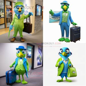  Lime Green Blue Jay maskot...
