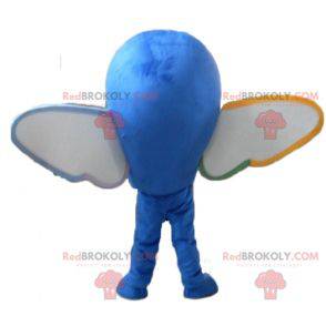 Mascote peixe-voador golfinho azul com asas - Redbrokoly.com
