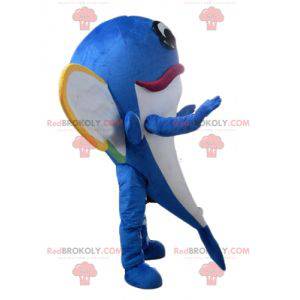 Mascota de pez volador delfín azul con alas - Redbrokoly.com