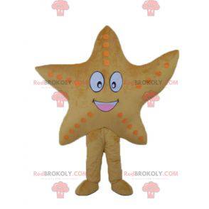 Giant and smiling yellow starfish mascot - Redbrokoly.com