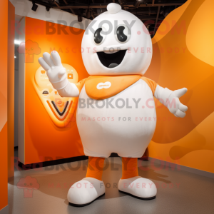 Vit orange maskot kostym...