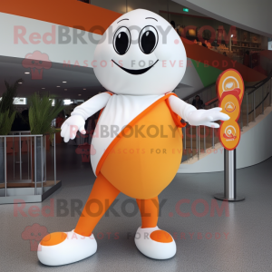 Vit orange maskot kostym...