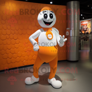 Wit oranje mascotte kostuum...