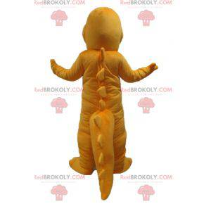 Mascotte coccodrillo arancione gigante e colorato -