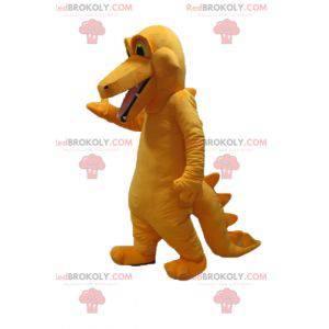 Mascotte coccodrillo arancione gigante e colorato -