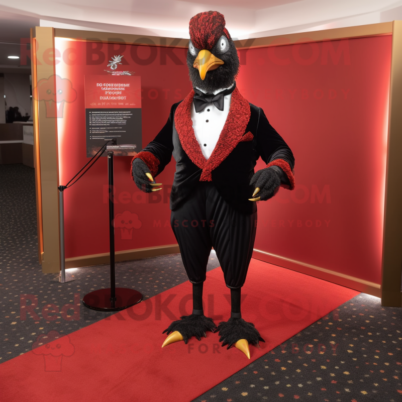 Red Pheasant mascot costume character dressed with a Tuxedo and Anklets Red Pheasant mascot costume character dressed with a Tuxedo and Anklets