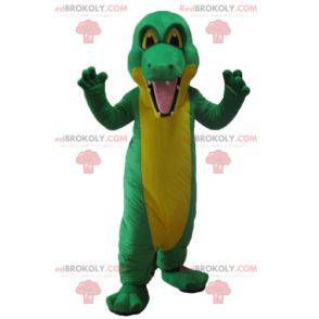 Gigante mascotte coccodrillo verde e giallo - Redbrokoly.com