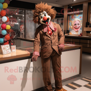 Brauner Clown Maskottchen...