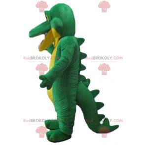Mascotte de crocodile vert et jaune géant - Redbrokoly.com