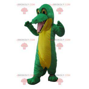 Gigante mascotte coccodrillo verde e giallo - Redbrokoly.com