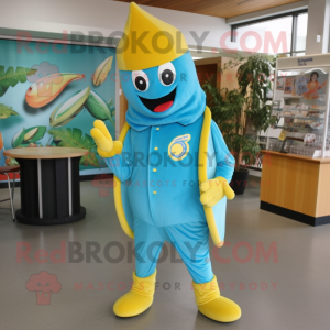 Turquoise banaan mascotte...