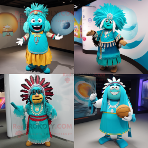 Turkis Chief maskot kostume...