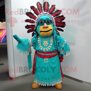 Turkis Chief maskot kostume...
