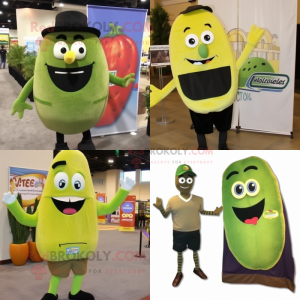 Olive Enchiladas mascot costume character dressed with a Shorts and Ties
