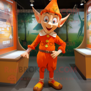 Orange Elf maskot kostume...