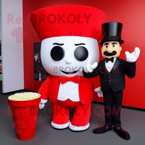 Rød Pop Corn maskot kostume...