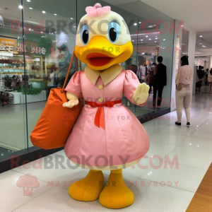 Peach Duck maskot kostume...