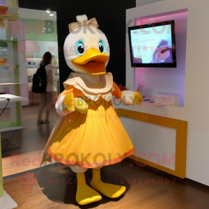 Peach Duck mascotte kostuum...
