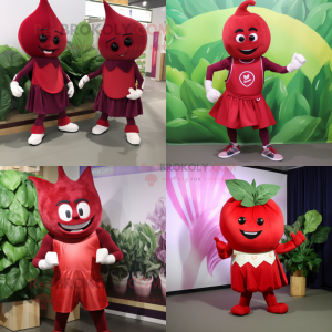 Rød spinat maskot kostume...