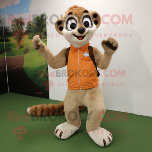 Tan Lemur maskot kostume...