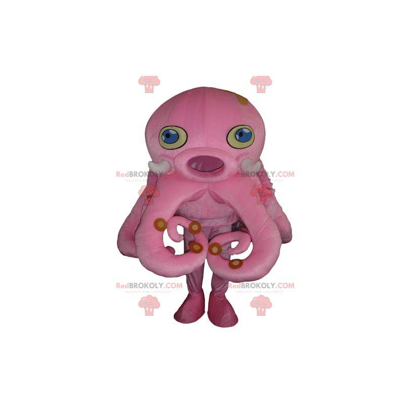 Riesiges rosa Oktopusmaskottchen mit blauen Augen - Riesiges rosa Oktopusmaskottchen mit blauen Augen -