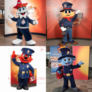 Navy Goulash mascot costume character dressed with a Flare Jeans and Wallets