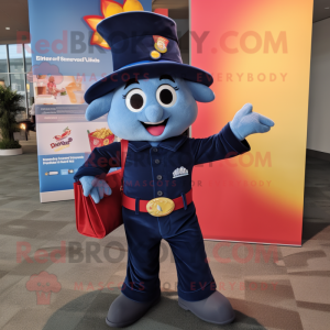 Navy Goulash mascot costume character dressed with a Flare Jeans and Wallets
