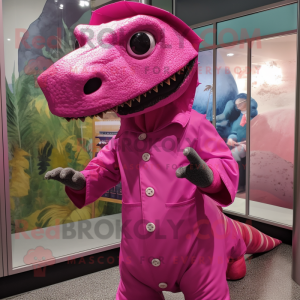 Magenta Iguanodon maskot...