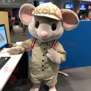 Beige Mouse mascotte...