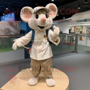 Beige Mouse mascotte...