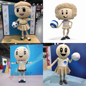 Beige volleybal mascotte...