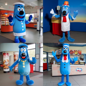 Blue Hot Dogs maskot kostym...
