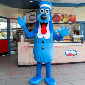 Blue Hot Dogs maskot kostym...