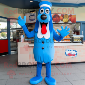 Blue Hot Dogs Maskottchen...