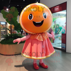 nan Grapefruit mascot costume character dressed with a Mini Dress and Keychains