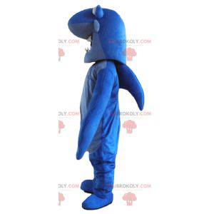 Blue shark mascot with big teeth - Redbrokoly.com