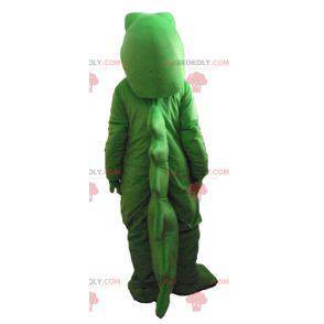 Very impressive plump green and white crocodile mascot -