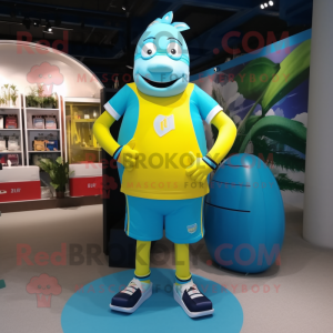 Cyan Baa maskot drakt...