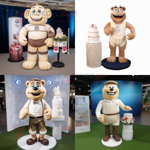 Beige bruidstaart mascotte...