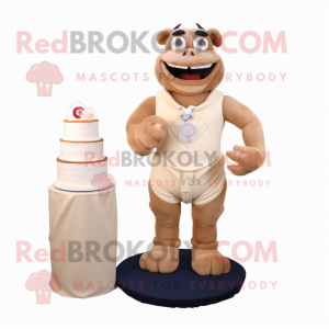 Beige Wedding Cake maskot...