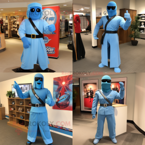 Błękitny kostium maskotki...