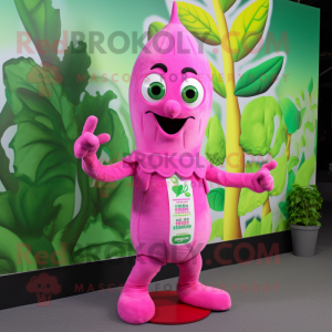 Rosa bönstjälk maskotdräkt...