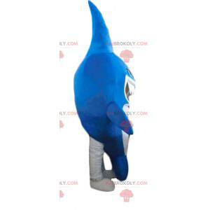 Very funny blue and white shark mascot looking fierce -