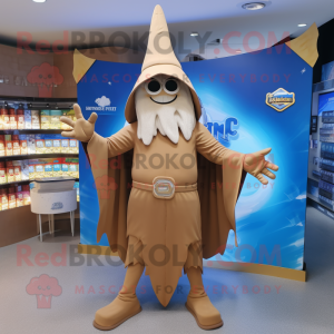 Tan Wizard mascotte kostuum...