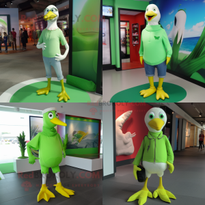 Lime Green Seagull maskot...