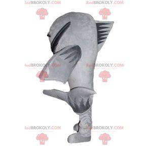 Mascot pesce gatto gigante pesce grigio grande - Redbrokoly.com