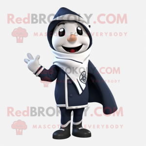 Navy Mime mascot costume character dressed with a Parka and Wraps